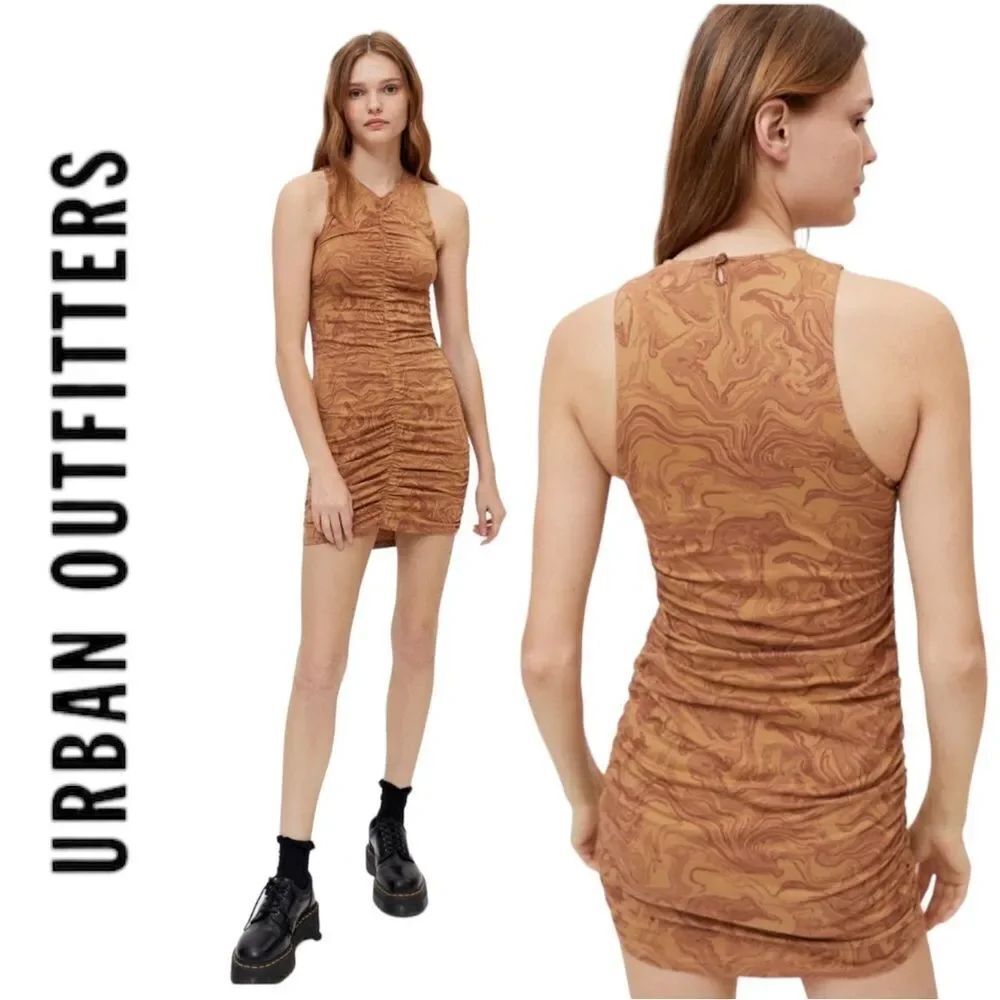 NEW UO Urban Outfiters Motel Aeliran Aisha Ruched Bodycon Mini Dress L XXL